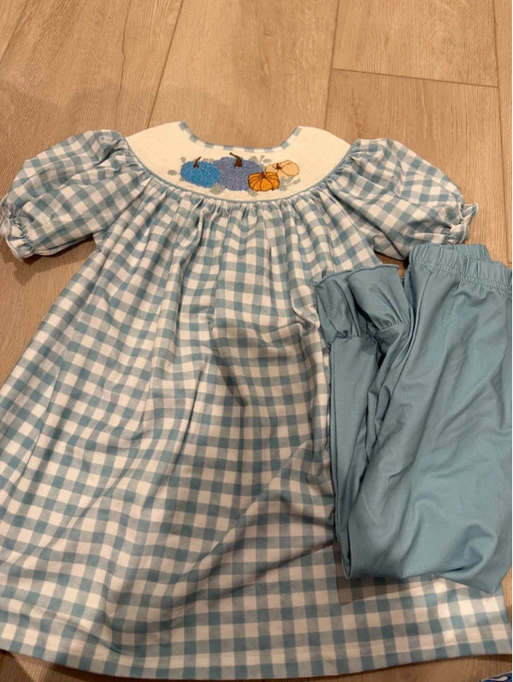 Honey Bear Boutique Smocked Pumpkin Dress with Pants
